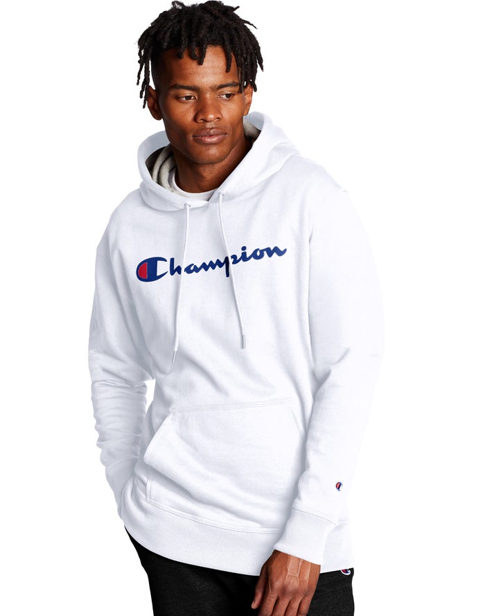 Sudadera Con Capucha Champion Hombre - Powerblend Script Logo ( Blancas ) 4693825-LI